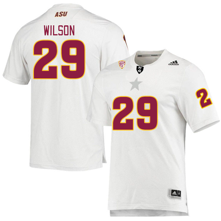 Men #29 Shahid Wilson Arizona State Sun Devils College Football Jerseys Stitched Sale-White